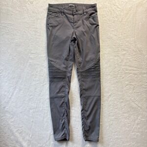 Prana Brenna Pants Women Sz 6 Gray Moto Biker Style Skinny Fit